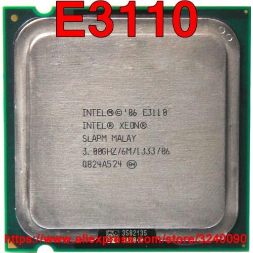 Original Intel CPU XEON Processor E3110 3.00GHz/6M/1333MHz Dual-Core Socket 775 free shipping speedy ship out equal to E8400