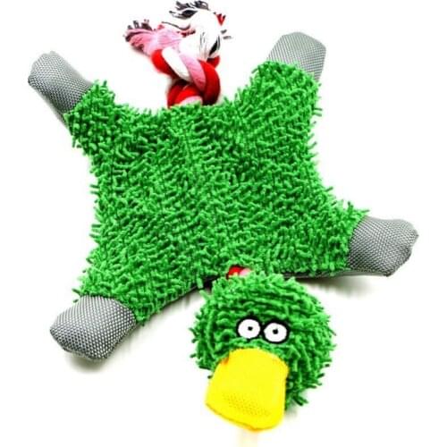 32*19cm Pet Supply Cute Papa Duck Plush Dog Toy with Rope