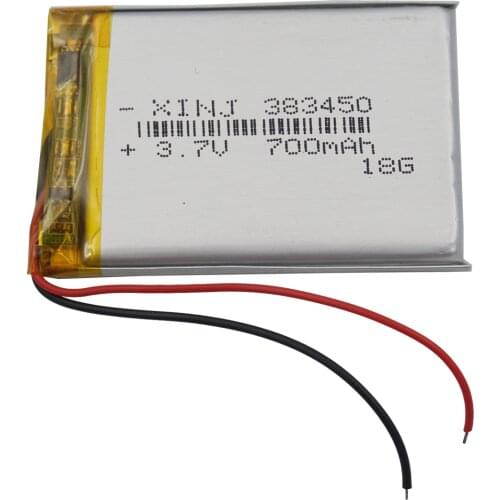 XINJ 3.7V 700mAh Li Lithium Polymer Rechargeable Battery li po cell 383450 For E-book GPS E-book Driving recorder DIY PAD MID