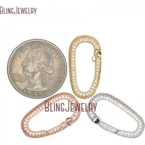 14k Gold Filled D Shape Carabiner Spring Belt Clip Key Chain Rose Gold Clasp FC32994