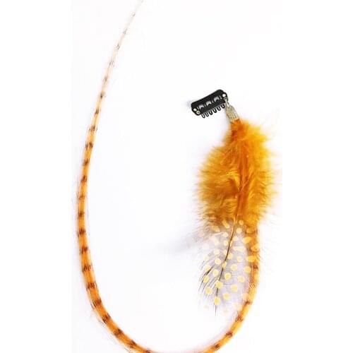 PRODİVA HAIR ACCESSORY KLİPSLİ SYNTHETIC PHEASANT FEATHER ORANGE-10 PCS/PACK