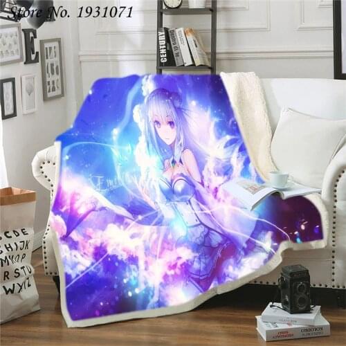 Re: Life a Different World from Zero Rem 3D Print Throw Plush Sherpa Blanket Thin Quilt Sofa Chair Bedding Supply Adults Kids 04