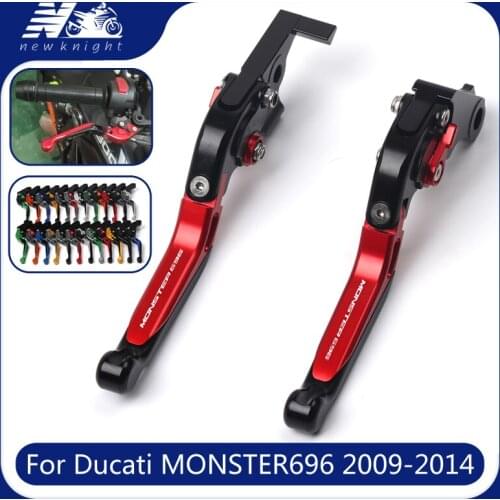 With Logo For Ducati 696 MONSTER MONSTER696 2009-2014 2013 Motorcycle Accessories CNC Adjustable Extendable Brake Clutch Levers