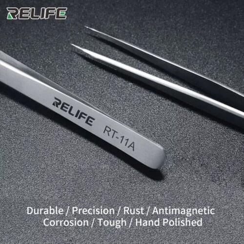 RELIFE RT-11A Tweezers High-Precision Flying Line Jump Wire Special Tweezers Stainless Steel Fixture For Motherboar Repair