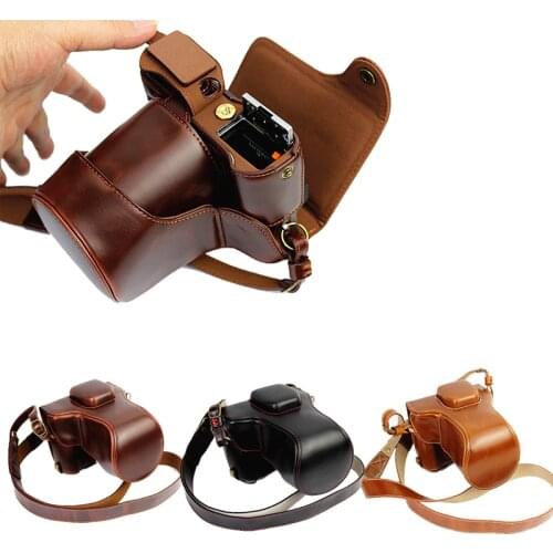 Luxury PU Leather Digital Camera Case Bag For Fujifilm XT1 Fuji XT-1 Camera Bag With Strap Open Battery directly 3 Color