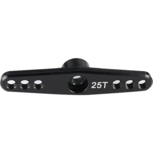 25T Steering Servo Arm Horn Metal Full Throttle Parts Double Steering Arm for Futaba Black