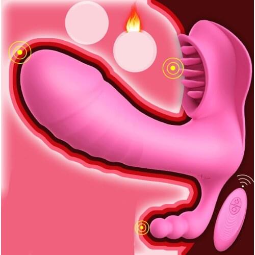 Silicone Clitoris Stimulator Wearable Dildo Vibrator for Women Couples Butterfly Vibrating Strapon Adult Sex Toys