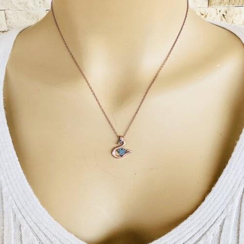 Blue Swan 925 Sterling Silver Necklace Women Girls Gift Jewelry Accessories Fashion Handmade Elegant Chain
