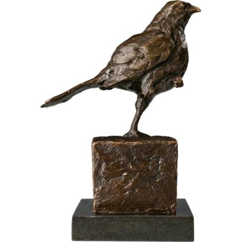 Bird Statue Animal Sculpture Hot Casting Bronze Study Desktop Home Decor Modern Small Figurine Art
