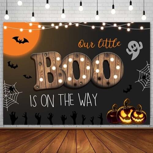 Halloween Backdrops Newborn Baby Shower Pumpkin Ghost Spider Web Bat Photography Backgrounds Photo Studio Photozone Decor Props
