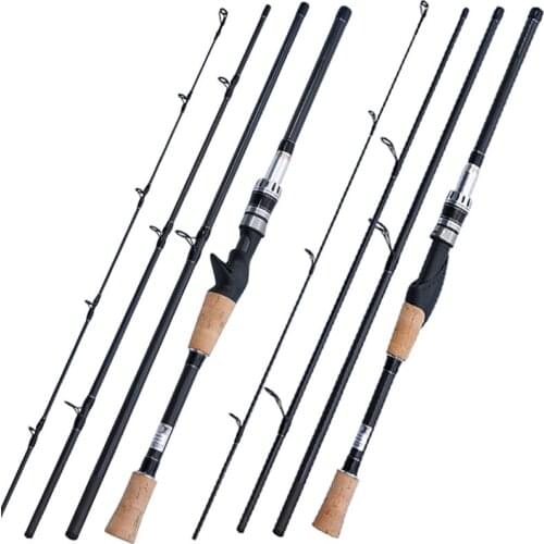 New 2.1M-2.4M High quality Carbon Fishing Rod Lure rod 4 Sections Spinning/Casting Fishing Rod Ultralight Weight Fishing Pole