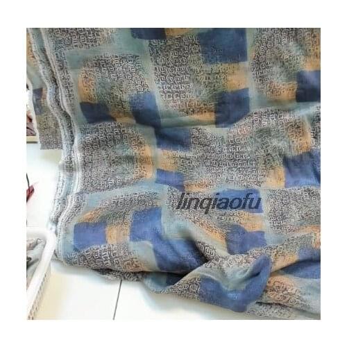 High quality linen digital printing washed garment fabric