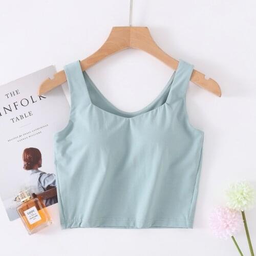2021 Spring and Summer Ladies Modal Vest with Chest Pad Small Sling Multicolor Large Size Corset Tank Top Bralette Top Camisole