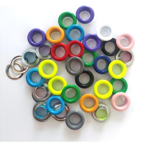 100pcs 5mm Eyelet with Washer Round Eye Rings Leather Craft Repair Grommet For Shoes Bag Clothing Leather Belt Hat