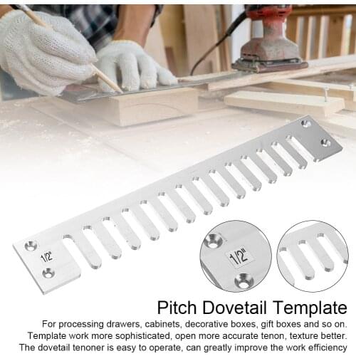 12 Inch Woodworking Tool Pitch Dovetail Template Tenoner Aluminium Alloy Home Woodworking Dovetail Joints