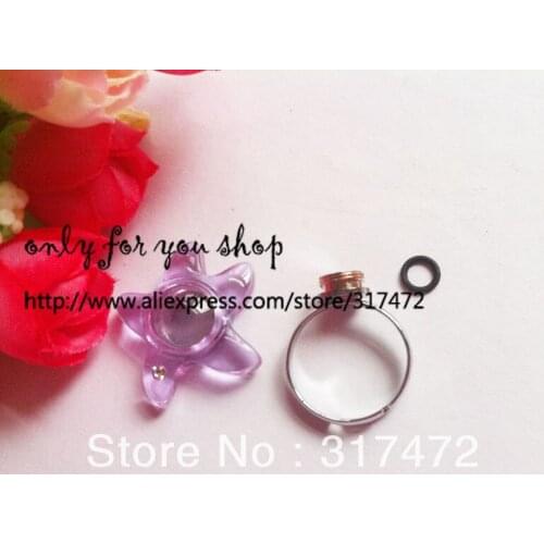 20pcs Starfish Vial Pendant Screw Finger Ring & Rubber Sealing DIY Vial locket (also can mix color)