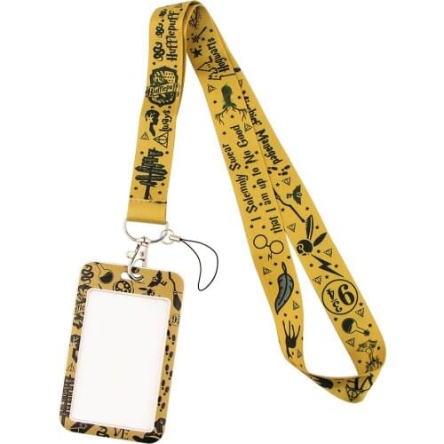 20pcs/lot G1745 Cartoon Magical School Necklack Lanyard Key Gym Strap Multifunction Phone Decoration With Card Holder Cover