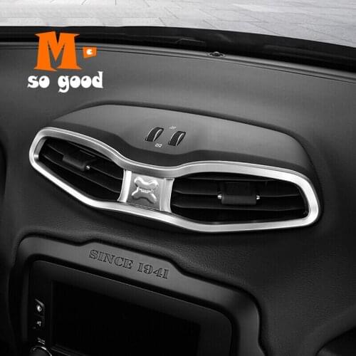 2015 2016 2017 2018 for Jeep Renegade Car Matte Middle Air Outlet/ Vent Cover Trim Interior Auto Styling Accessories Sticker