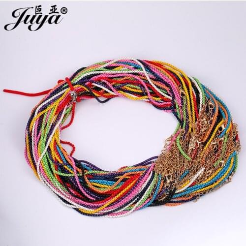 3pcs/lot Rainbow Color Chains Length 50cm For DIY Jewelry Making Chain Women Men Pendant Necklace Accessories Crafts Findings