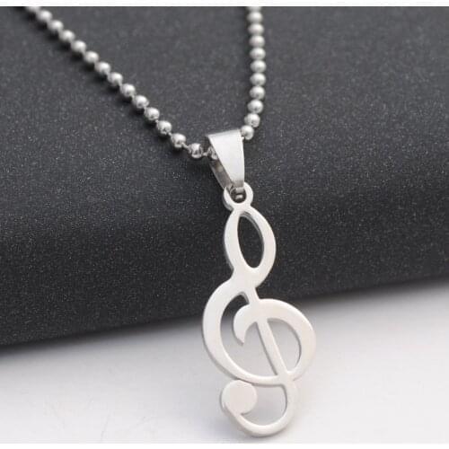 30 stainless steel Clef Music Note Symbol pendant chain Necklace Logo Musical Emblem Talisman Charm Notation Sign jewelry gift