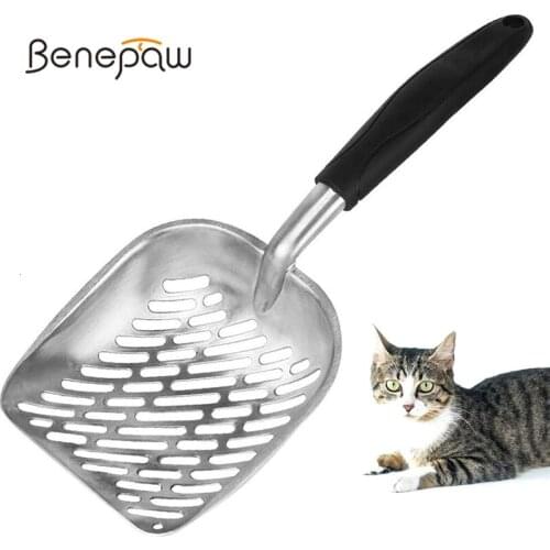 Benepaw Large Aluminium Alloy Cat Litter Scooper Durable Rustproof Efficient Kitten Sand Shovel Comfortable Grip Easy To Clean