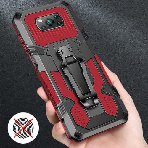 Armor heavy protective Case For POCO X3 Pro case POCO F3 With Metal bracket Stand Cover For POCO M3 POCO X3 NFC