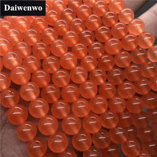 Orange Chalcedony Beads 4-10mm Round Natural Loose Stone Bead Diy for Bracelet