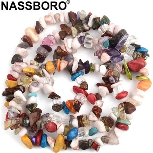 Colorful Irregular Stone Beads Gravel Charms Chips Stone Beads For Jewelry Bracelet Making DIY Accessories 85cm Strand 5~8mm