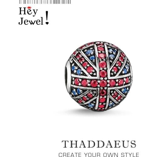 Beads Brit Britain, Silver & Rhinestone Beads Fits Bracelet Europe Jewelry Accessories Gift For Women & Men