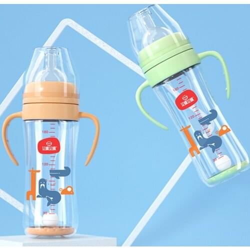 Amboch Baby Bottles Feeding Detachable Gravity Ball Anti-flatulence Milk Drinking Water Silicone Nipple Wide-Caliber Bottle