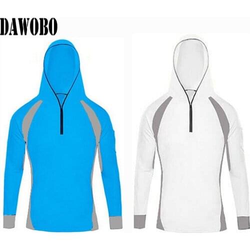 DAWOBO Quick Dry Fishing Clothing Long Sleeve Shirt Summer Quick-Drying Breathable Anti-UV Sun Protection Fishing Jacket