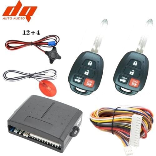 C17 New 12+4 Plug Car Alarm Remote Control Anti-theft Complete Host Horn Harness Kit Universal Modification Switch Lock Model