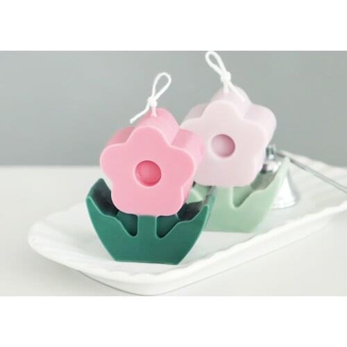 Flower Acrylic Candle Mold Supplies DIY Aromatherapy Plastic Mould Food Home Party Table Christmas Kitchen Decoration Gift