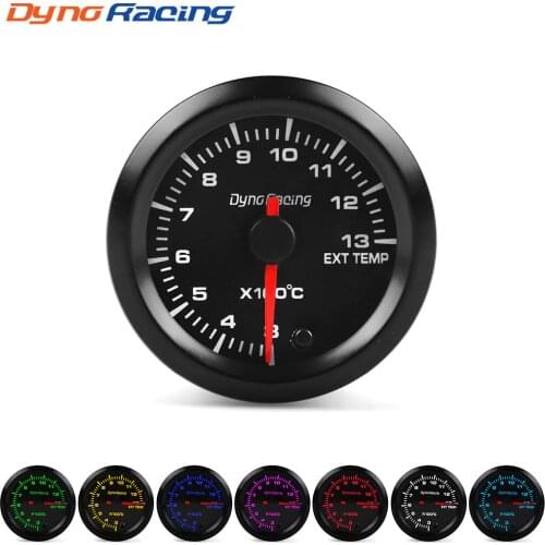 Dynoracing 2" 52mm 7 Colors LED Car Exhaust Gas Temp Gauge 300-1300 Celsius EGT Gauge High Speed Motor EXT Gauge BX101494