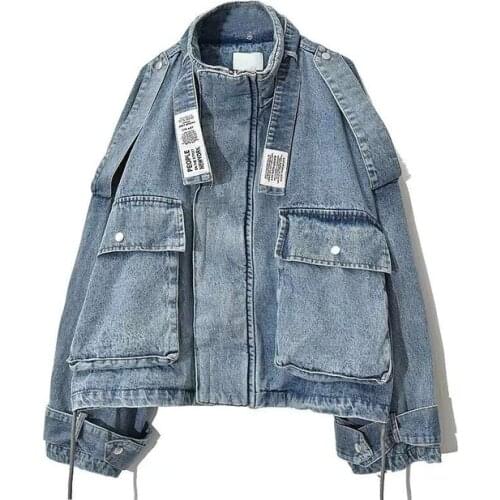 High Quality Jean Jacket Women Denim Jacket Korean Loose Coats Spring Casual Pockets Designer Single Breasted Women Jeans Coat