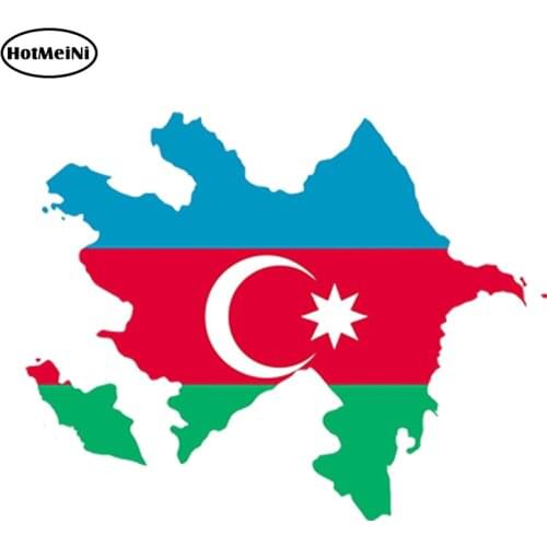 HotMeiNi Car Styling Azerbaijan Map Flag Car Sticker Silhouette Helmet Car Fridge Laptop Door Waterproof Accessories 13cmx11.2cm