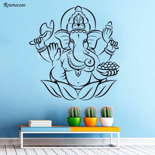 Indian Elephant Wall Decal Ganesh Vinyl Sticker Art Home Bedroom Decor Z164