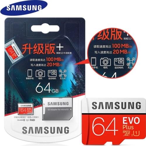 Samsung EVO Plus sd card 128GB Grade 3 microSD card 100 MB/S Class 10 UHS-I U3 TF Card 32GB 64GB 256GB memory card 100% Original
