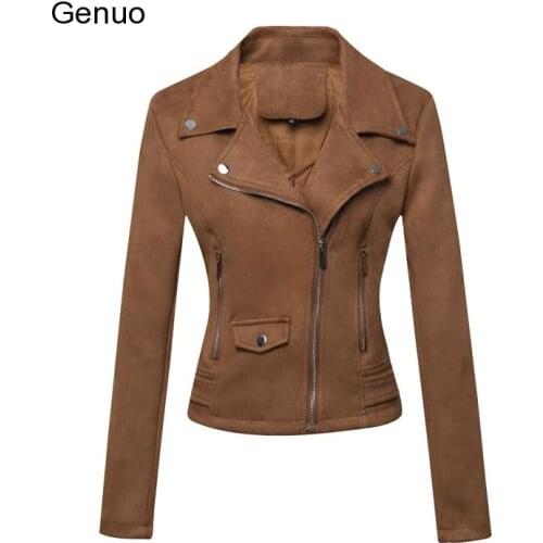 Faux Soft Leather Loose Basic Jackets Women Autumn Turndown Collar Single Breasted Pu Motorcycle Black Punk Female Outwear