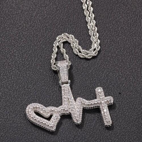 Hip Hop Mens Gold color Pendant Stereo Hip Hop Crystal Miami Copper Inlaid Zircon Necklace Chain For Men