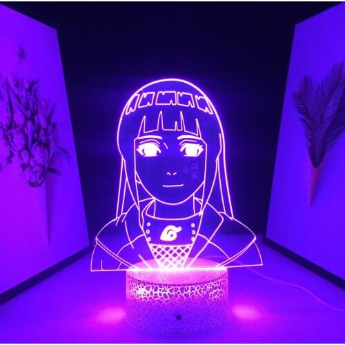Anime Figure Hinata Newest 3D LED Night Lights for Child Birthday Gift Illusion Table Lamps 7 Colors Changing USB Touch Action