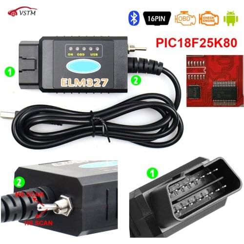 New ELM 327 V1.5 PIC18F25K80 For FORScan ELM327 USB OBD2 Scanner CH340 HS CAN/MS CAN For Ford OBD2 Car Diagnostic Auto Tool
