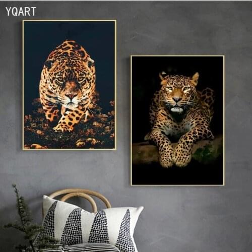 Modern Animals Poster Leopard Canvas Painting Wall Art Printing Jaguar Tiger Wall Pictures for Home Living Room Cuadros