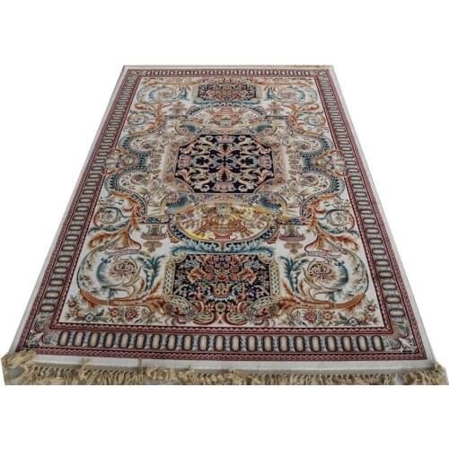 Viscose french carpet About 5.3' X 7.6' machine made Thick Plush Savonnerie Rug Carpet Made To Order 1ivorygc161savyg28