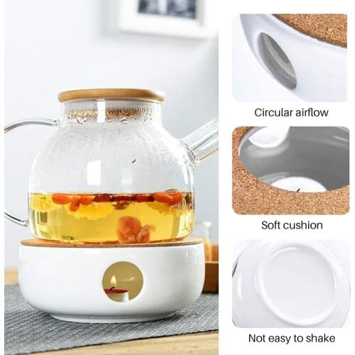 Portable Ceramic Candle Heater Tea Pot Heating Base Portable Teapot Warmer Holder Insulation Base Candle Holder Tea Accessories
