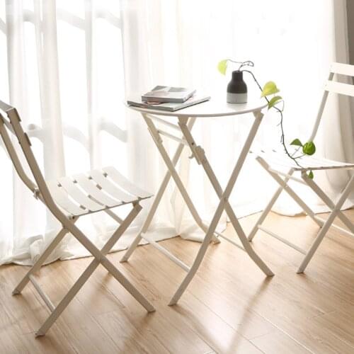 Simple And Stylish Three-piece Outdoor Folding Table And Chair Set For Balcony Or Garden Health And Environmental Protection