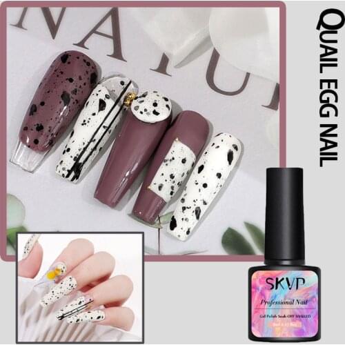 SKVP Brand 8ml Transparent Gel Nail Polish Eggshell Gel with Any Color Base Varnish Soak Off UV LED Gel Nail Art Manicuring