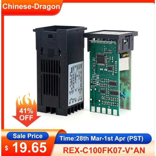 REX-C100FK07-V*AN Intelligent Temperature Controller SSR Output + SSR-40 DA +M6 1M Cable 3Pcs Set Temperature Controller