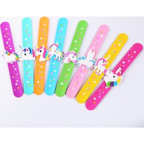 Unicorn Party Favors Baby Souvenirs Rubber Bangle Bracelet Baby Shower Happy Birthday Children Gift Unicorn Decoration Supplies