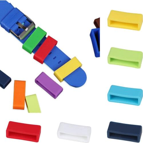 Silicone Retainer Buckle Holder Rubber Rings Watch Strap Loops Watchbands Retaining Hoop Replacement Watch Strap Clasp Locker